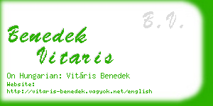 benedek vitaris business card