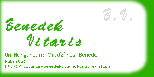 benedek vitaris business card